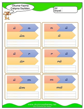 ü sesi Çalışma Sayfaları